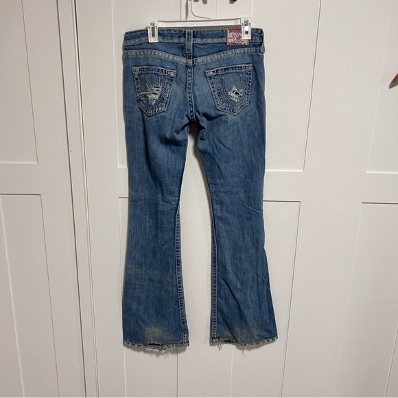 True Religion BOBBY BIG T Women's Distressed  Flared Jeans Size 29 Vintage USA - Picture 4 of 10